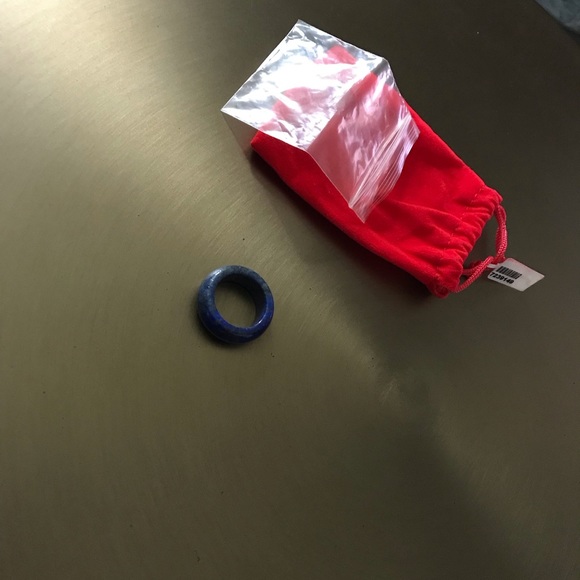 Lapis Lazuli SIZE 6 FANCY LAPIS Carved RING Band 25.00 ctw GEMSTONE DARK BLUE - Picture 2 of 5